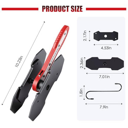 Brake Caliper Compression Tool – 360° Ratchet Piston Press, One-Handed Caliper Spreader with 2 Magnetic Plates, Adjustable Disc Brake Pad Retractor for Single/Dual/Quad/Six-Piston Calipers (Red) | One-handed 360° ratchet single to six-piston oversized mag