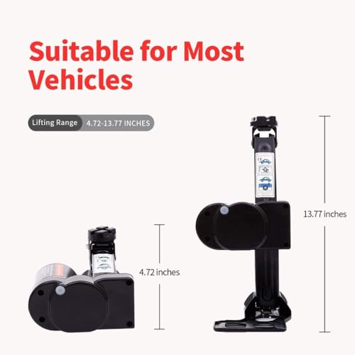 Generic 12V DC Electric Scissor Jack Tool Kit Lift up to 2 Ton Weight for Cars, Sedans, Hatchbacks, and Compact SUVs | Electric Floor Jack | Height up to 13.8 Inches