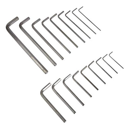 Amazon Basics 36-Piece Allen Wrench/Hex Key Set, SAE & Metric Sizes, Chrome Vanadium Steel with Long Arm, 2 Organized Storage Cases - size: 36-Piece