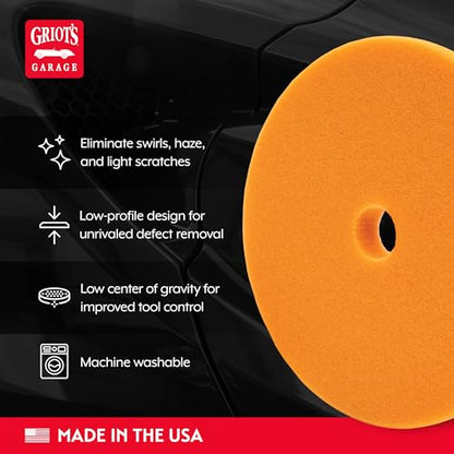 Griot's Garage 6.5" BOSS Correcting Foam Pads for Car Polishing, Buffing, Detailing and Light to Moderate Auto Paint Correction, Durable, Machine-Washable, Pack of 2 - size: 6.5" Pads (Set of 2)