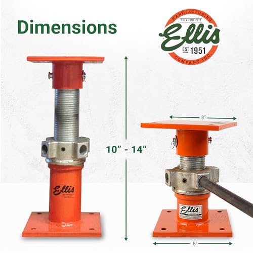 ELLIS Heavy-Duty Adjustable Steel Shore – Basement Jack for Floor Leveling, Foundation, Beams, and Concrete Bracing – 56,000 lb Safe Load Capacity – 10"-14" Adjustment - size: 10" - 14" Adj. Safe Load Capacity (56,000 lb)