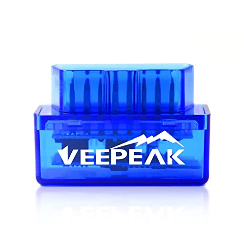Veepeak Mini Bluetooth OBD2 Scanner Code Reader for Android (NOT for iOS) | Incompatible with iPhone or iPad. Check engine light diagnostics & live data for Android. Supports Torque & Car Scanner App.