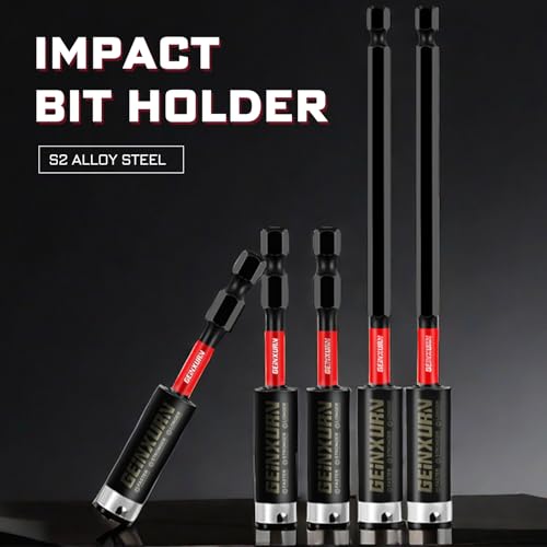 Geinxurn 8PACK Torsion Impact Bit Holder,Magnetic Extension Locking Socket Drill Bit Holder S2 Alloy Steel Hex Shank Quick-Change Drill Bit Guide - style: 2.5INCHES -Bit Holder-8PCS