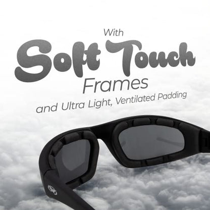 Global Vision Kickback Motorcycle Glasses - color: Black Frame/Smoke Lens