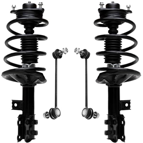 Detroit Axle - 4pc Front Struts Sway Bars for 10-13 Kia Forte Koup 12-13 Forte5, Struts & Coil Spring Sway Bars 2010 2011 2012 2013 Replacement Suspension Kit Ready Struts Shocks Assembly - size: 4QS47040/ sway kit