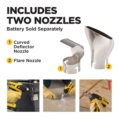 Wagner SprayTech 2467225 FURNO 550 18V Variable Temp Cordless Crafts, Wire Shrinking, Defrosting Pipes, with 2 Nozzles – Bare Tool Heat Gun, Yellow - size: FURNO 550 Cordless (Bare Tool)