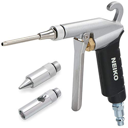 NEIKO 31121A High Flow Air Blow Gun | 3 Pc Pneumatic Air Nozzle | Dust Gun | Air Gun Compressor Accessories | ¼” - style: Extendable Air Blow Gun.