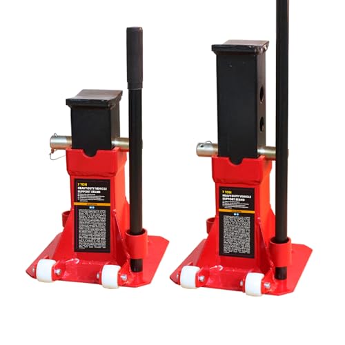 Torin ATZ70006PB Heavy Duty Jack Stands: Pin Style Jack Stand with 2 Casters and Handle, Easily Portable Car Stand for Car SUV, Truck and Pick Up, 7 Ton (14,000 lb) Capacity, Red - size: 7 Ton, style: Caster