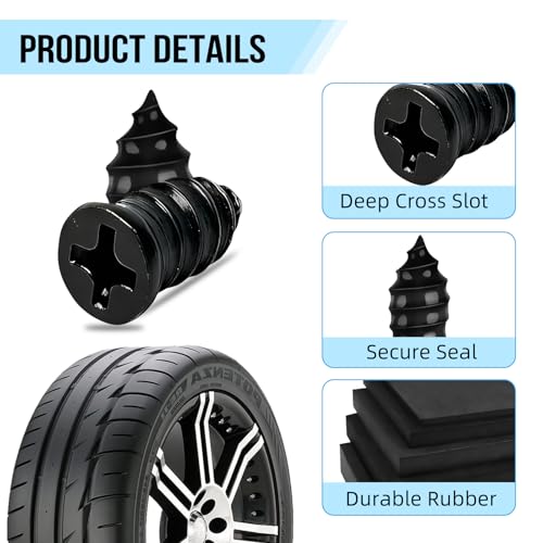 Tire Repair Rubber Nails Kit New Vacuum Tire Repair Rubber Nail, Tire Rubber Nails Tool, Fast Self-Service Tire Repair Tools for Car, Motorcycle, Bike, Truck (40 Pcs) - size: 40 Pcs
