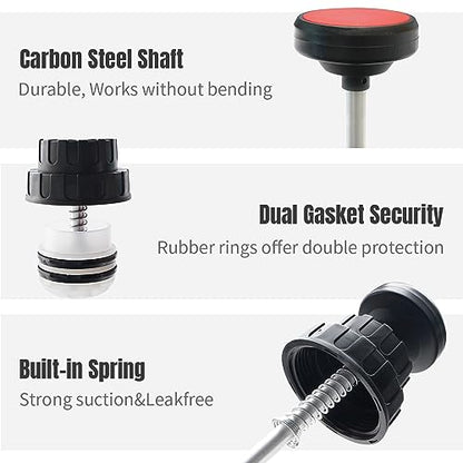 Thorstone 500cc Fluid Extractor Pump with 2pcs 22cm PVC Suction Tubes | Manual Oil Change Syringe and Fluid Transfer Pump for Automotive Liquid Extraction - size: 500cc