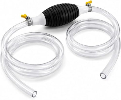 Multifunctional Liquid Siphon Pump, Manual Hand Pump for Gasoline Diesel Water, Leak-Free Transfer with Double Stop Valve, Oil Extractor with 6.6ft Hose for Car Motorcycle Boat