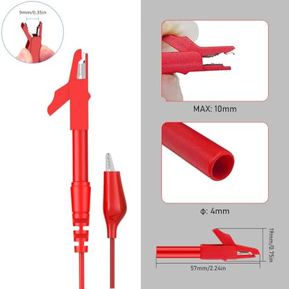 Back Probe Kit 30PCS,Banana Plug to Copper Alligator Clip Automotive Test Leads Set with Alligator Clips, Wire Piercing Probes,30V Back Probe Pins for Automotive Circuit Electrical Diagnostic Testing - color: Red