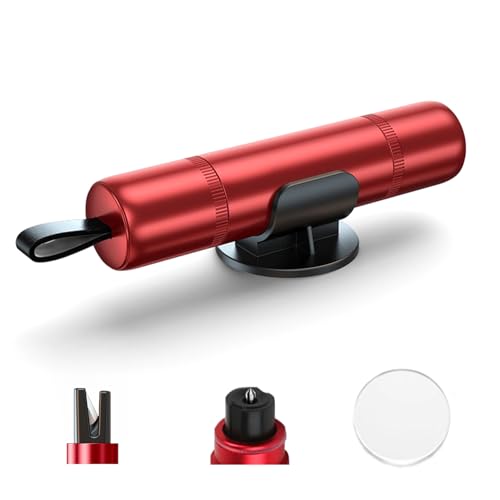 4Pcs Safety Hammer, 2 in 1 Car Window Breaker and Seatbelt Cutter, Red | 2026 Upgraded Portable Emergency Escape Tool for Car, Underwater Glass Breaker for Automotive Accidents