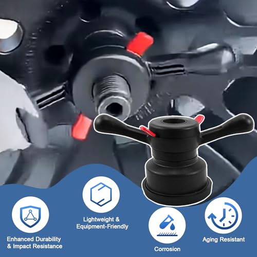 Sporacingrts 40mm x 3mm Wheel Balancer Quick Release Wing Nut Kit for Tire Balancing Machine Quick Clamp Hub Nut with Pressure Cup & Protector Ring