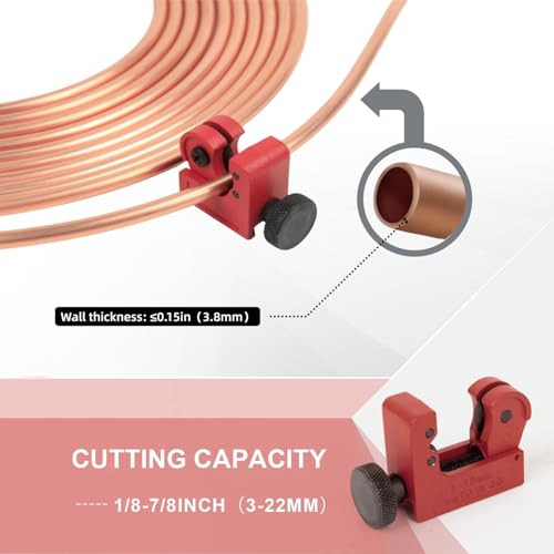 Wostore 25FT 3/16" Copper Coated Brake Line Kit & Flaring Tool, 24 Fittings | 24 brass fittings with double/single flaring tool. Copper-coated, rust-resistant. Works on cars, trucks & motorcycles. - size: Double flare kit with 3/16" Brake Line