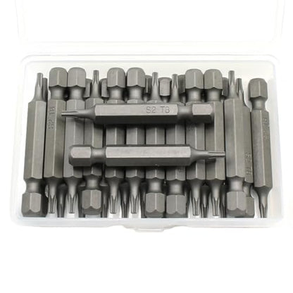 TEMO 25 pc T8 Torx Star Head Screwdriver Bit Set, S2 Steel 6 Point T-8 2 Inch Screwdriver Insert Bits - size: T8 2"L