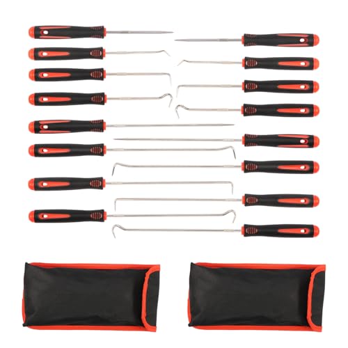 16Pcs Pick and Hook Set, Precision Oil Seal Pick Tool, Easy Removal Automotive Oil Seal Hook, Long Short Reach Seal Puller for Car Lock Keys Remove Hoses and Gaskets