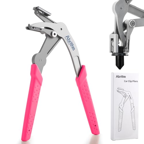 Car Clip Pliers, Panel Clip Removal Pliers, Professional Plastic Fastener Removal Tool for Screw Extractors Without Damage Rose Red - color: Rose Red
