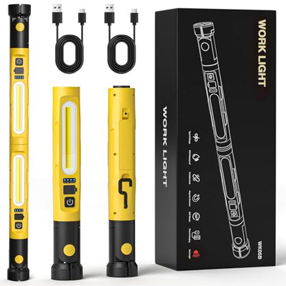 Magnetic LED Work Light 5200mAh Underhood Repair Split Portable Light | charge mobile phone,360° Rotatable , 5 Lighting Modes , Hook Design, 3000LM Work Light for Garage, Workshop, Car Inspection