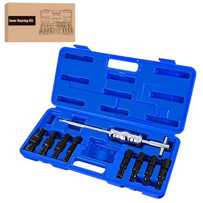 GOOACC 9PCS Blind Inner Bearing Puller Set, Slide Hammer with Expandable Collets 8-32MM Blind Hole Collet Bearing Slide Hammer Puller Set Internal Pilot Bearing Removal Tool for Axles Bearings, Blue - color: 9pc Blind Inner Bearing Puller Blue