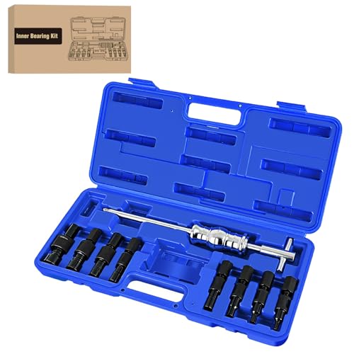 GOOACC 9PCS Blind Inner Bearing Puller Set, Slide Hammer with Expandable Collets 8-32MM Blind Hole Collet Bearing Slide Hammer Puller Set Internal Pilot Bearing Removal Tool for Axles Bearings, Blue - color: 9pc Blind Inner Bearing Puller Blue