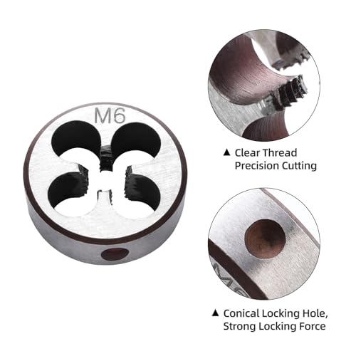 M6 x 1.0 Metric Thread Tap and Die Set, M6 x 1.0mm High-speed Steel Machine Tap Die Set Right Hand - size: M6 x 1.0mm