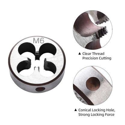 M6 x 1.0 Metric Thread Tap and Die Set, M6 x 1.0mm High-speed Steel Machine Tap Die Set Right Hand - size: M6 x 1.0mm