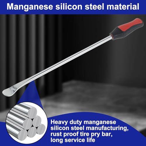 Tire Spoons Set, 15.5 Inches Steel Tire Changing Tool, Motorcycle Tire Changer, Tire Removal Tool Includes Rim Protectors, Rustproof Tire Spoon Levers for Motorcycle Bicycle Tire Replacement