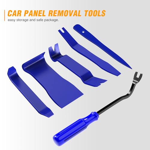 GOOACC 6PCS Auto Trim Removal Tool Kit No-Scratch Tool Kit for Car Audio Dash Window Molding Fastener Remover Tool Kit-Blue - color: Blue, size: 6PCS Trim Removal Tool