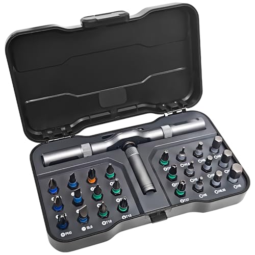 24 in 1 Magnetic Ratchet Screwdriver Set, Precision Repair Tool Kit with Detachable Handle & Multi Bits, Portable DIY Hand Tool Kit for Gifts, Computer, Bicycle, Furniture, Electronics