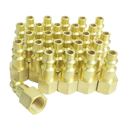 Air Hose Fittings 1/4" FNPT Industrial Air Plugs for Air Compressors 25pcs Brass Air Compressor Fittings Kit Quick Connect Air Fittings - color: Solid Brass, size: 25pcs FNPT Plugs