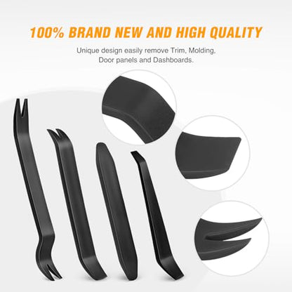 GOOACC Auto Trim Removal Tool Kit No-Scratch Tool Kit for Car Audio Dash Window Molding-4PCS (Black) - color: Black, size: 4PCS Trim Removal Tool