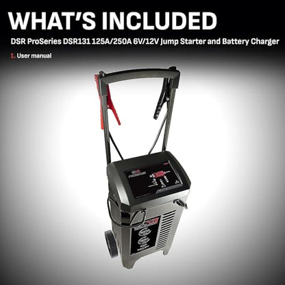 Schumacher Electric DSR Pro Series 6V / 12V Battery Charger Engine Starter & Maintainer - Heavy Duty Wheeled Battery Charger - 125/250 Amps - with 50-Amp Boost Mode - DSR131 - style: DSR131