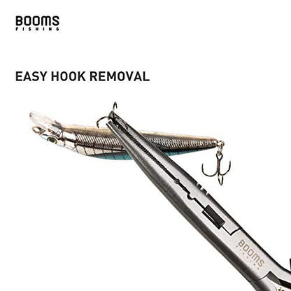 Booms Fishing F03 Needle Nose Fishing Pliers, 9" Fisherman's Pliers, Long Nose Hook Remover, Saltwater Resistant Fishing Gear, Green - color: A: 9" Split Ring Nose_green