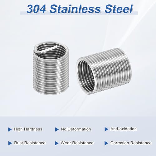 PATIKIL Wire Thread Inserts 3/8-24 UNF 2D 19mm, 20Pcs 304 Stainless Steel Helical Coiled Wire Screw Threaded Sleeve Sheath for Mechanical Equipment Automotive Repairs - size: 3/8-24 UNF, 19mm