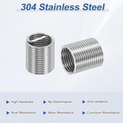 PATIKIL Wire Thread Inserts 3/8-24 UNF 2D 19mm, 20Pcs 304 Stainless Steel Helical Coiled Wire Screw Threaded Sleeve Sheath for Mechanical Equipment Automotive Repairs - size: 3/8-24 UNF, 19mm