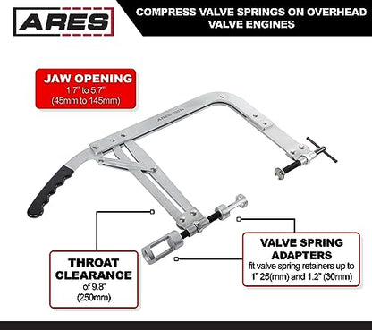 ARES 15079 Large Valve Spring Compressor - Overhead Valve Engines | Direct Action Compressor Lever for Better Visibility During Compression - size: Large Valve Spring Compressor