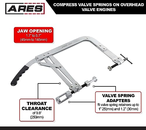 ARES 15079 Large Valve Spring Compressor - Overhead Valve Engines | Direct Action Compressor Lever for Better Visibility During Compression - size: Large Valve Spring Compressor