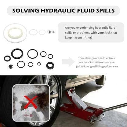 16PCS Floor Jack Repair Sealing Tool Kit,3 Ton Floor Jack O Ring Kit with Oil Filler Plug for Improved Sealing of Hydraulic Systems,Standard Car Accessories Floorr Jack Parts