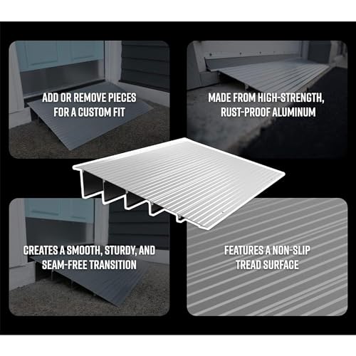 EZ-ACCESS - Threshold Ramps for Doorways - Portable Wheelchair Ramp for Home Steps, Aluminum Door Threshold Sliding Doors, Walker & Wheelchair Access - Adjustable Modular Transitions, 2" Rise - size: 2 Inch