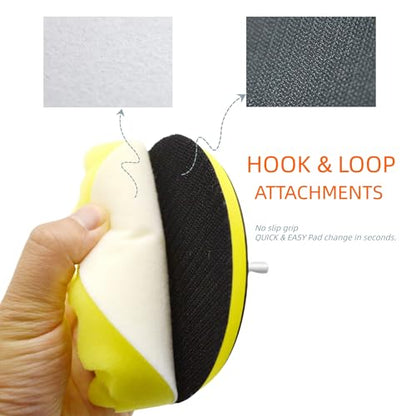 12Pcs 7inch Foam Buffing Polishing Pads Kit, with Coral Fleece Pad, Backing Plate, M14 Drill Adapter, Car Buffing Kit for Car Polishing, Waxing, Sealing Glaze (12Pcs-7inch) - size: 12Pcs-7inch