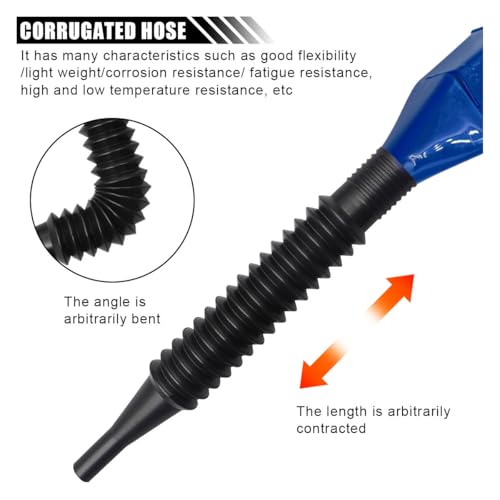 Retractable Car Fuel Funnel, Plastic Car Draining Tool Clasp Funnels, Flexible Oil Change Funnel, Universal Automotive Snap Funnels for Cars, Motorcycles (Blue, 2PCS)