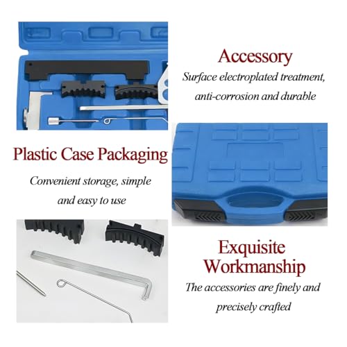 Car Timing Tool Kit, Vehicle Engine Camshaft Holding Belt Timing Locking Kit, Auto Camshaft Tensioning Alignment Tool Set, Compatible with 16V 1.4 1.6 1.8 en6340 km6340 (Blue) - color: Blue