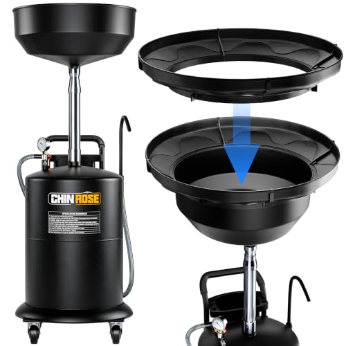 Upgraded Design Waste Oil Drain Tank, Pneumatic Oil Drainer, Oil Lift Drain and Extractor,Air Operated Drainer for Oil Change (Black-5702) - color: Black-5702