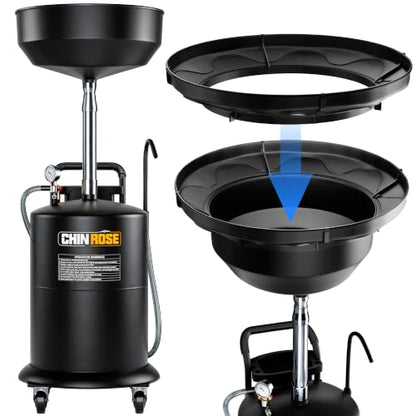 Upgraded Design Waste Oil Drain Tank, Pneumatic Oil Drainer, Oil Lift Drain and Extractor,Air Operated Drainer for Oil Change (Black-5702) - color: Black-5702