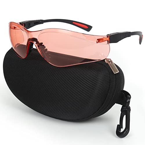 AntiFog Shooting Glasses ANSI Z87.1 Eye Protection for Indoor Oudoor - color: Vermilion Lens