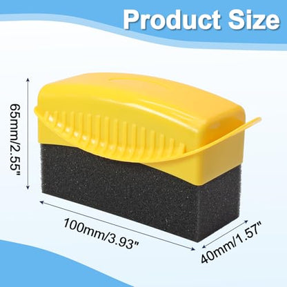 Jiozermi 2Pcs Tire Dressing Applicator Pads Tire Shine Applicator Pads | with Lid Tire Foam Applicator Tire Sponges Applicator Pads Tire Wax Wipe Tire Gel Applicator Pads(Yellow)