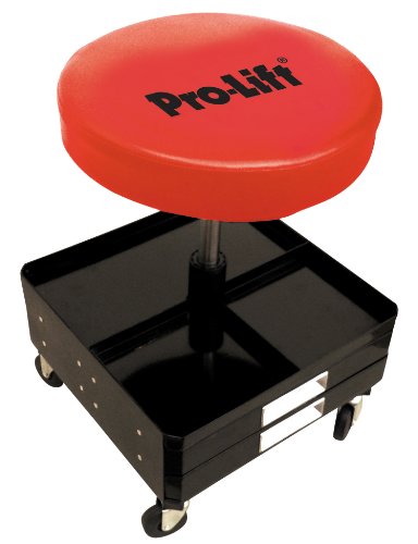 Pro-Lift C-3100 Grey Pneumatic Chair with Dual Tool Tray - 300 lb. Capacity, Pack of 1