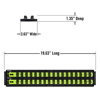 Ernst Manufacturing 8463HV Socket Boss, Premium 2-Rail, 1/2-Inch-Drive Socket Organizer, 18-Inch, High-Visibility - color: Hi-viz, size: 1/2"