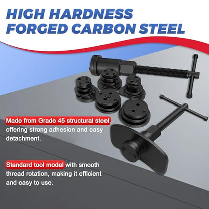 Heavy Duty Disc Brake Piston Caliper Compressor Wind Back Tool Universal Sets for Brake Pad Replacement with Hanger Hooks-28 Pieces - color: Red Black